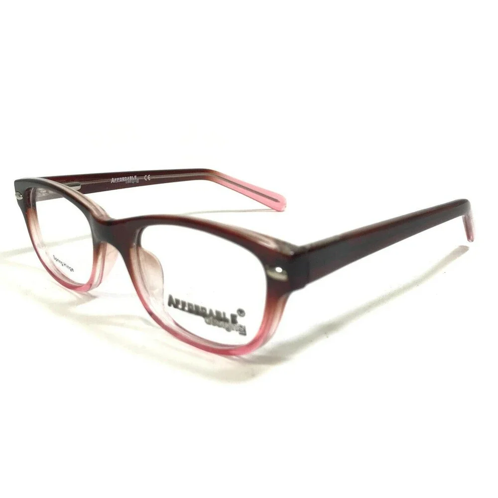 Affordable Designs Eyeglasses Frames BRONX BROWN ROSE Cat Eye Full Rim 46-18-130